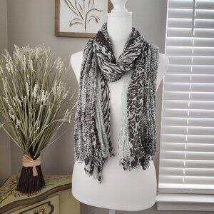 Collection Eighteen Scarf - Grey & Aqua Blue/Mint Green